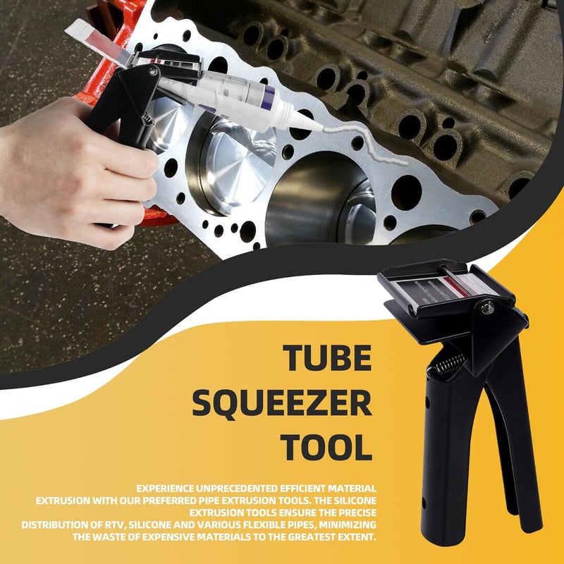 TENGBASE Silicone Extrusion Tool for RTV Tubes - 2.5" Industrial Dispenser, Easy-Grip Control, Maximizes Material Use & Reduces Waste - Image 2